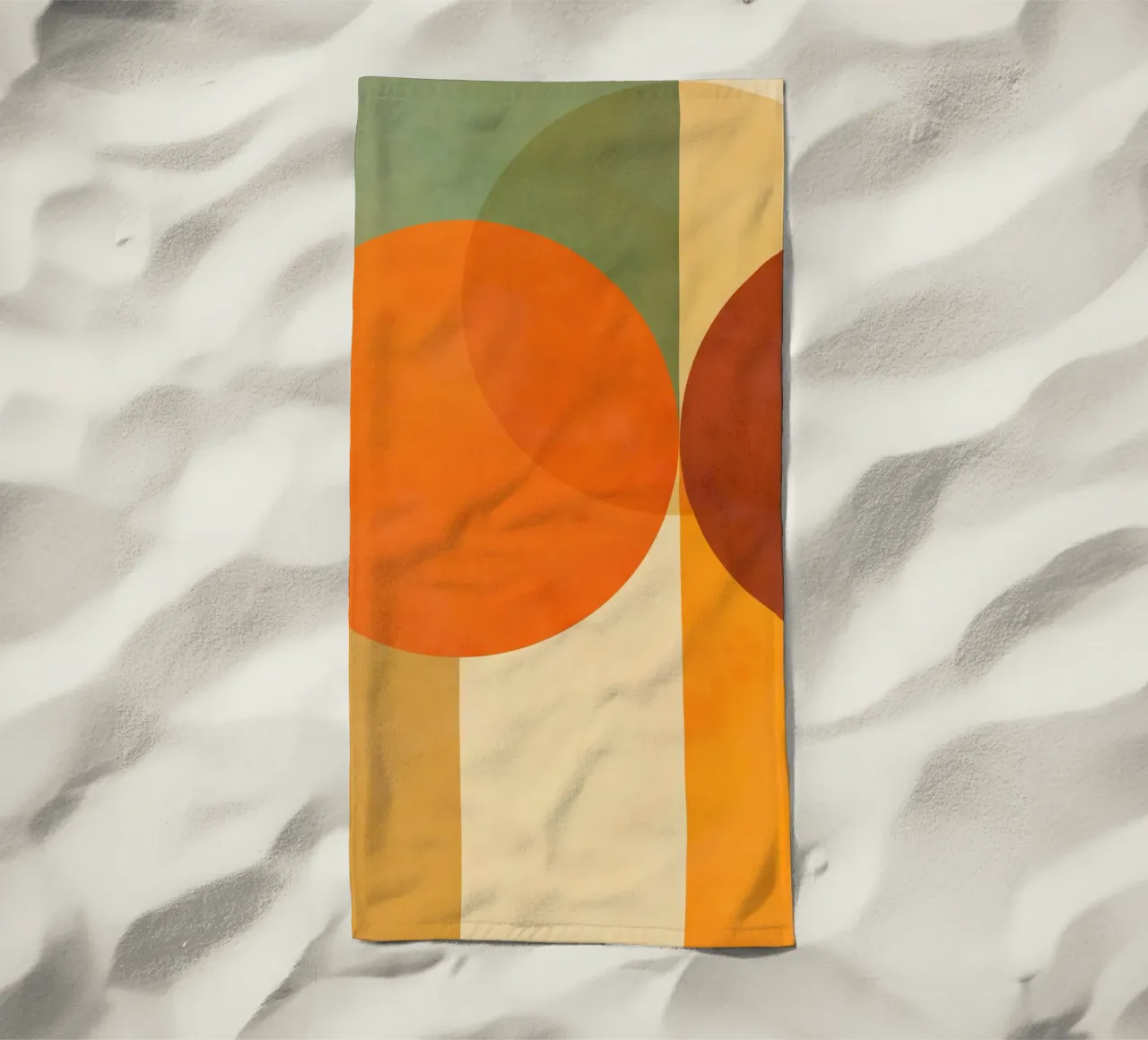 Minimal Abstract Fall • Earthy geometry 2/2 Strandtuch von Dominique Vari Abstract