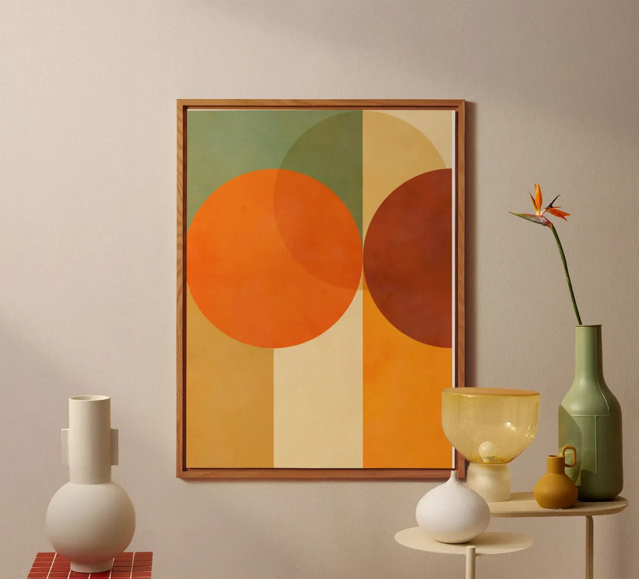 Minimal Abstract Fall • Earthy geometry 2/2 alluminio dibond da Dominique Vari Abstract
