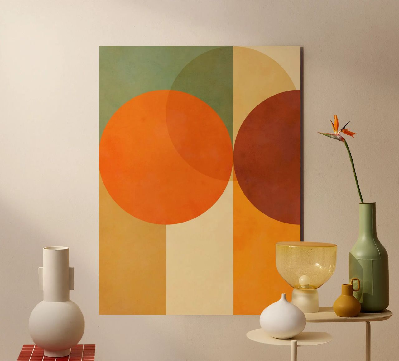 Minimal Abstract Fall • Earthy geometry 2/2 alluminio dibond da Dominique Vari Abstract