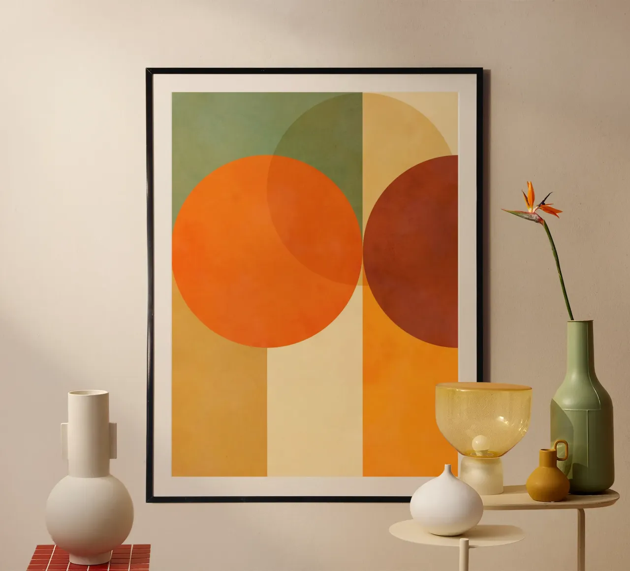 Minimal Abstract Fall • Earthy geometry 2/2 carta hahnemühle da Dominique Vari Abstract