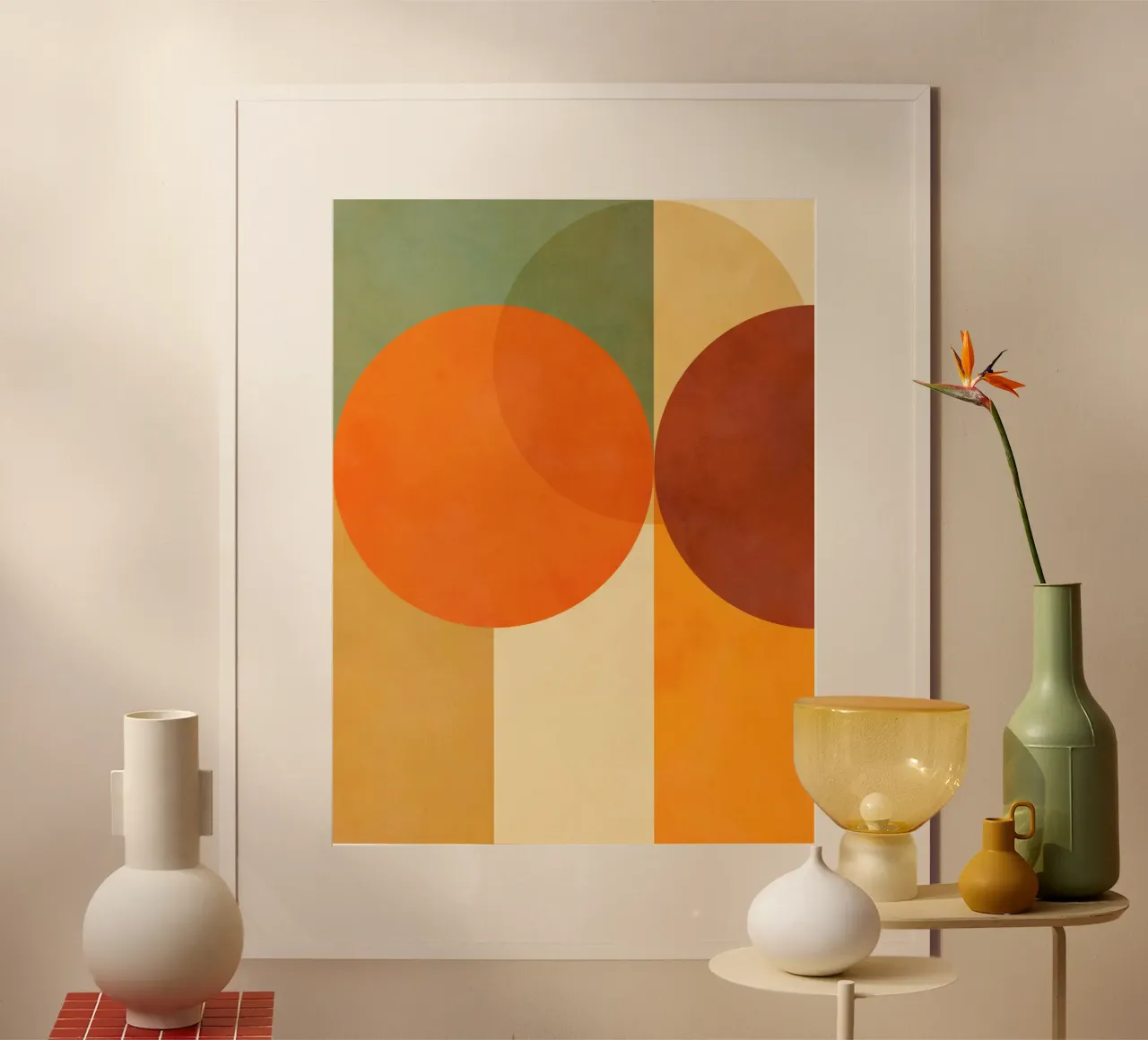 Minimal Abstract Fall • Earthy geometry 2/2 carta hahnemühle da Dominique Vari Abstract