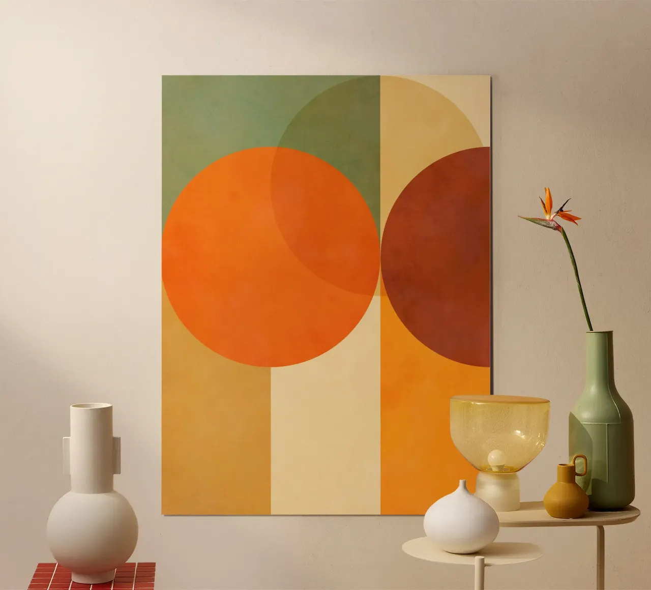 Minimal Abstract Fall • Earthy geometry 2/2 carta hahnemühle da Dominique Vari Abstract