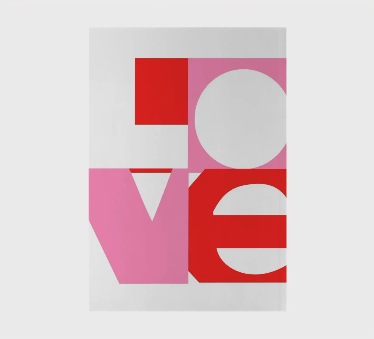 Big Bold Retro Typographic 'LOVE' in red and pink notebook by Dominique Vari Words