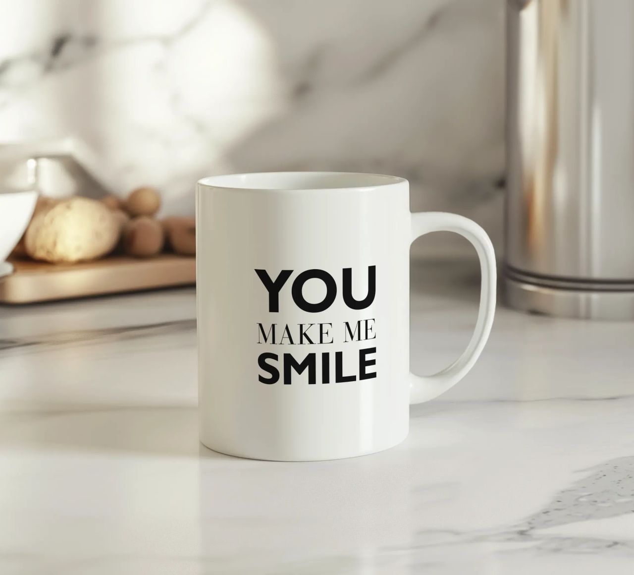 YOU MAKE ME SMILE tazza in ceramica da Meridian Design