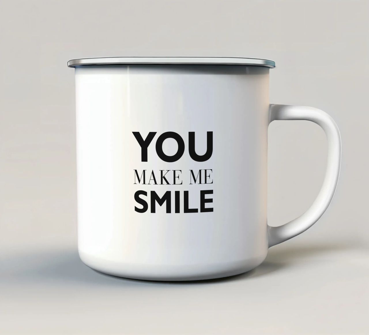 YOU MAKE ME SMILE tazza in smalto da Meridian Design