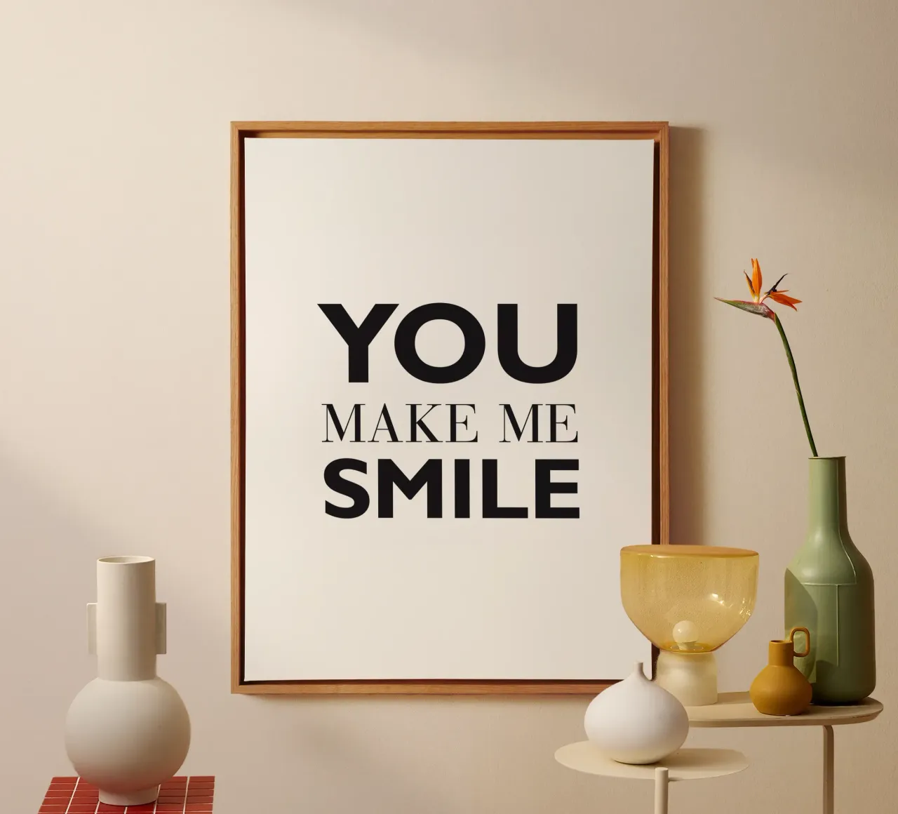 YOU MAKE ME SMILE tela con Cornice a cassetta da Meridian Design