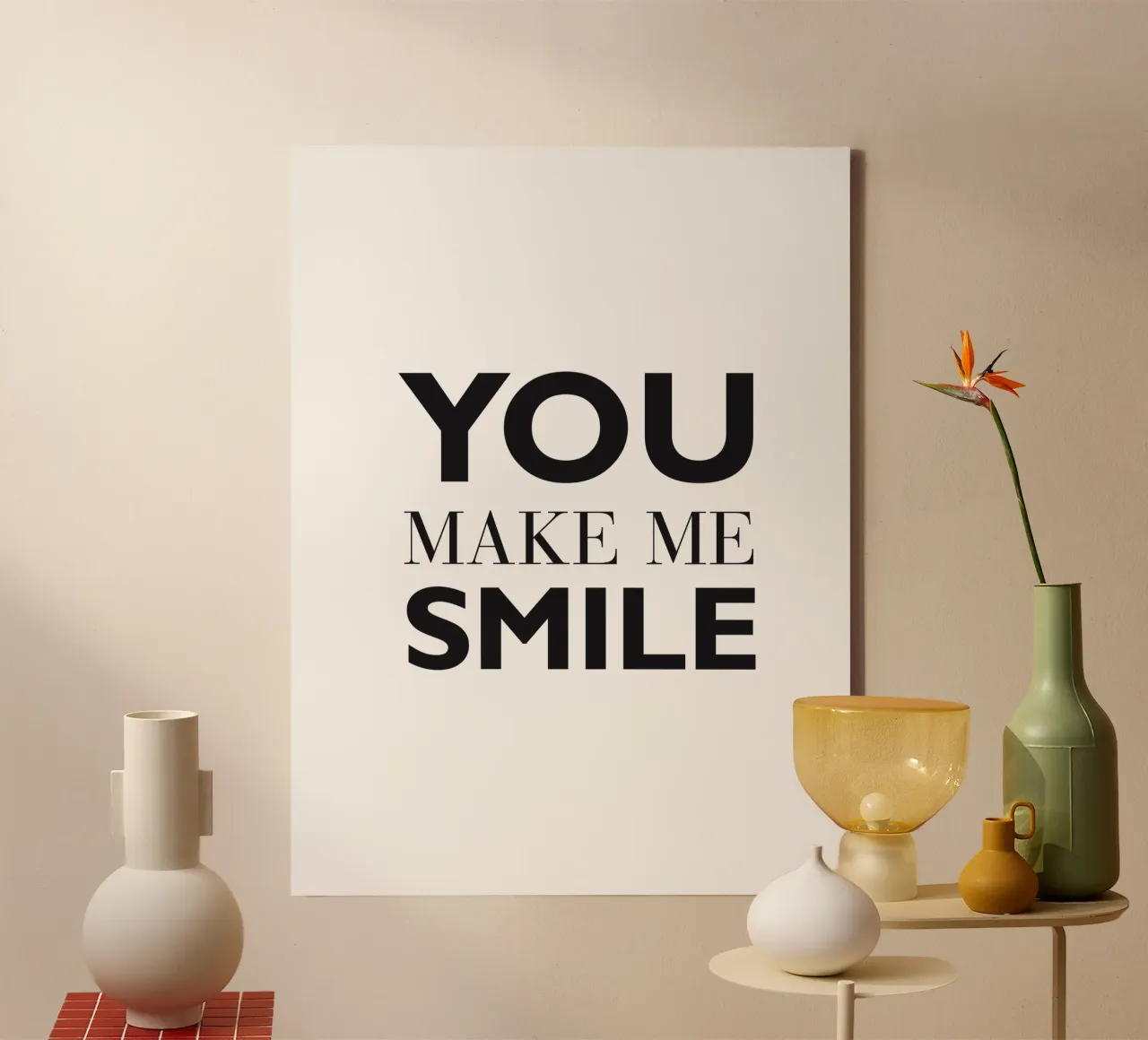 YOU MAKE ME SMILE tela con Cornice a cassetta da Meridian Design