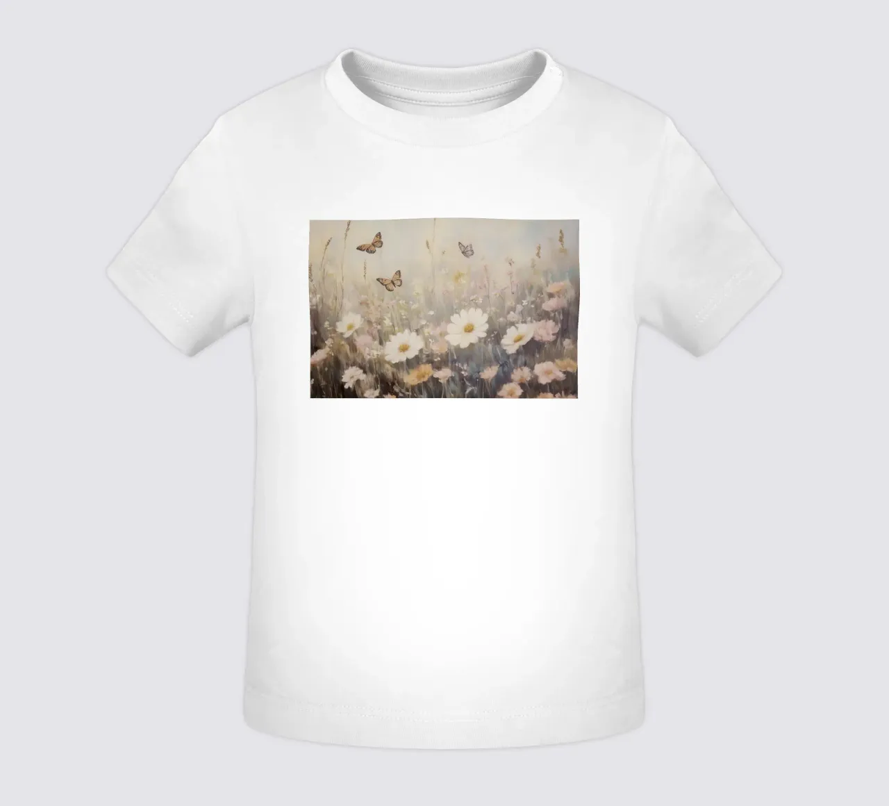 Prato con farfalle e fiori maglietta neonato da Melloi Art Print