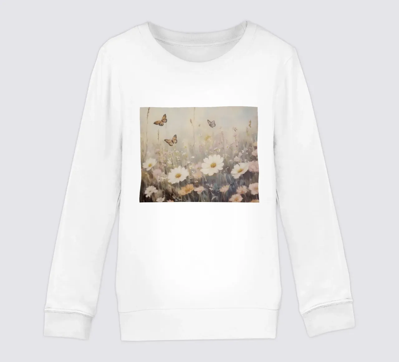 Prato con farfalle e fiori felpa bambino da Melloi Art Print