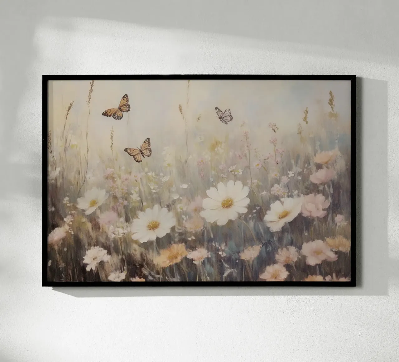 Prato con farfalle e fiori carta hahnemühle da Melloi Art Print