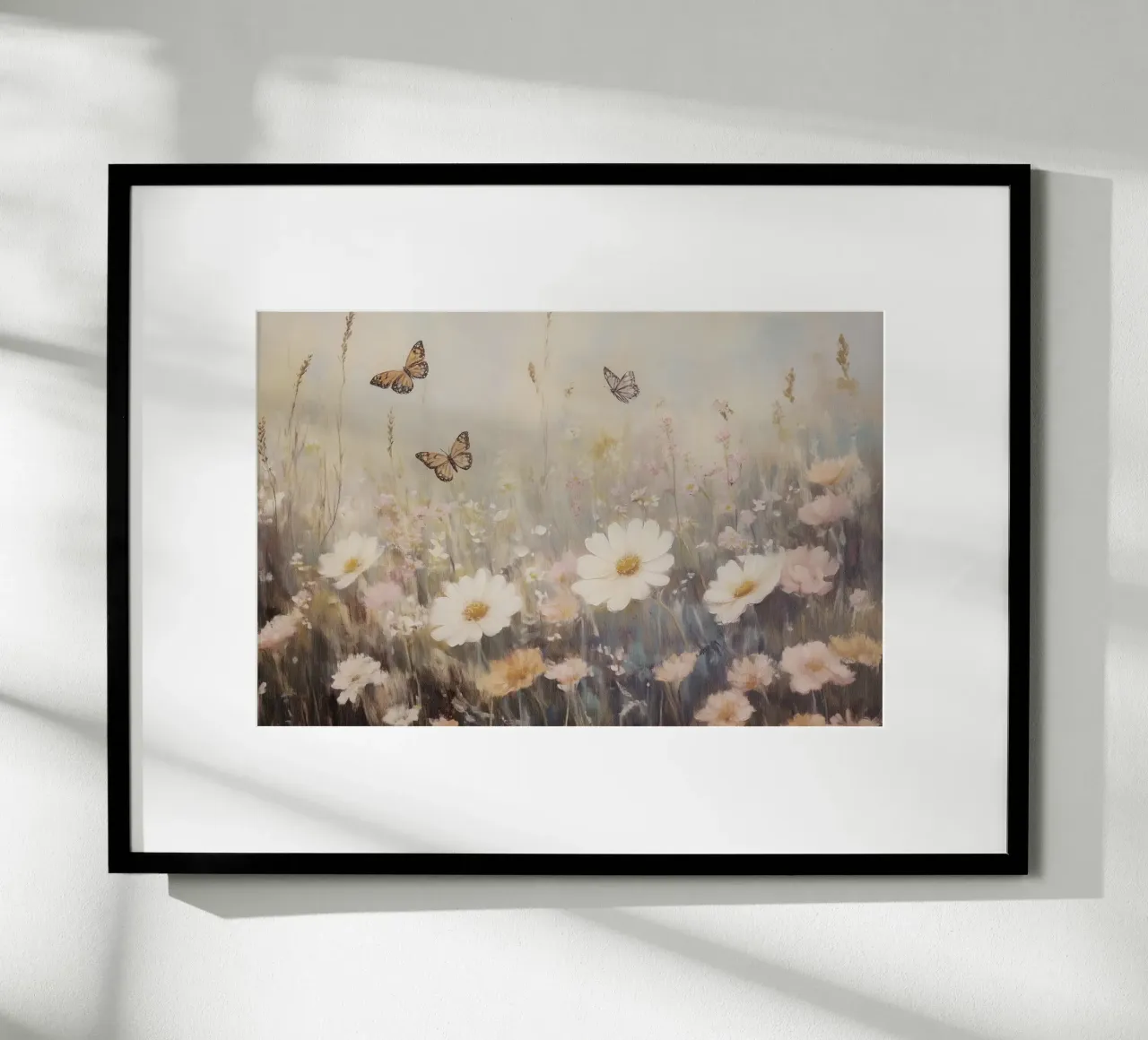 Prato con farfalle e fiori carta hahnemühle da Melloi Art Print