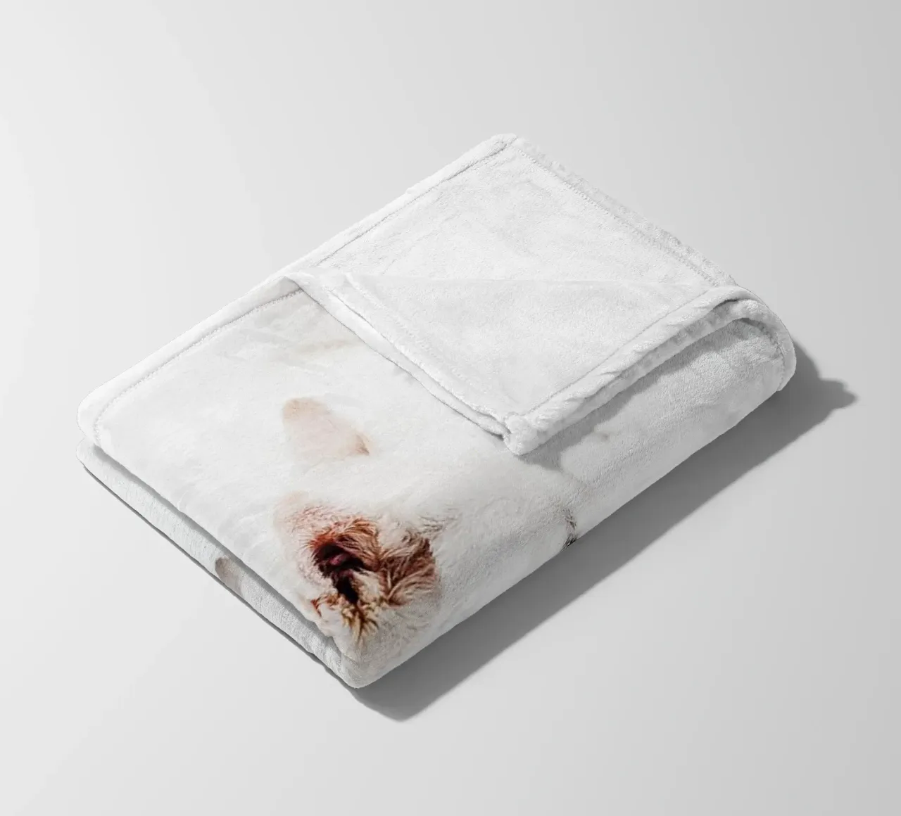Cane bianco nella neve coperta in pile da Whole©
