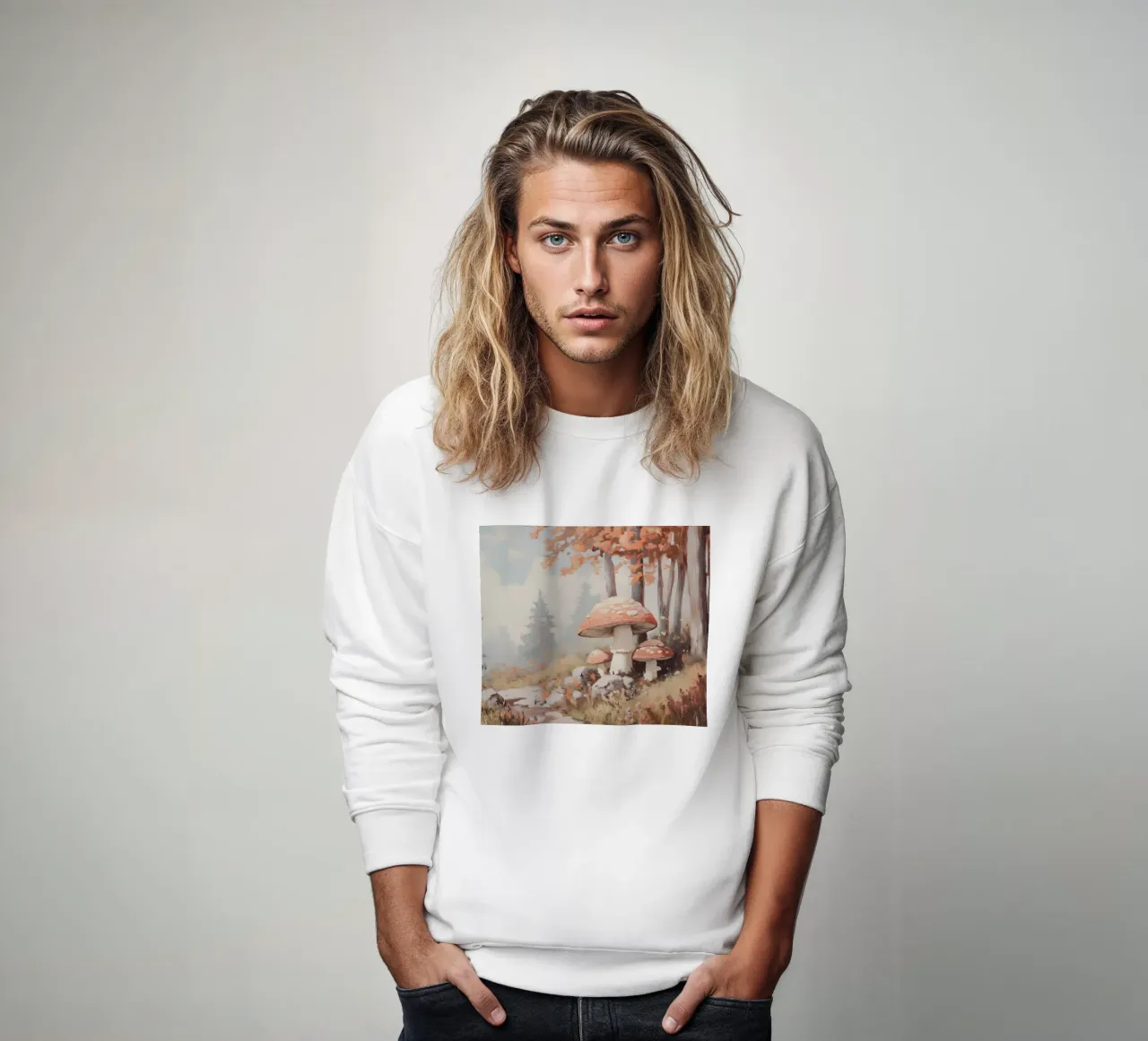 Foresta con funghi incantevoli felpa da Melloi Art Print