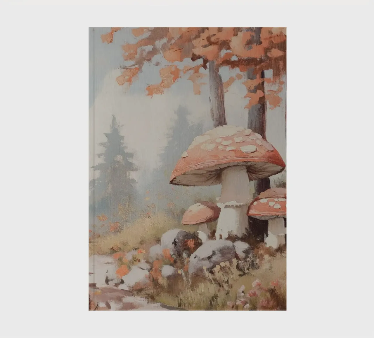 Forest with Enchanting Mushrooms notebook by Melloi Art Print