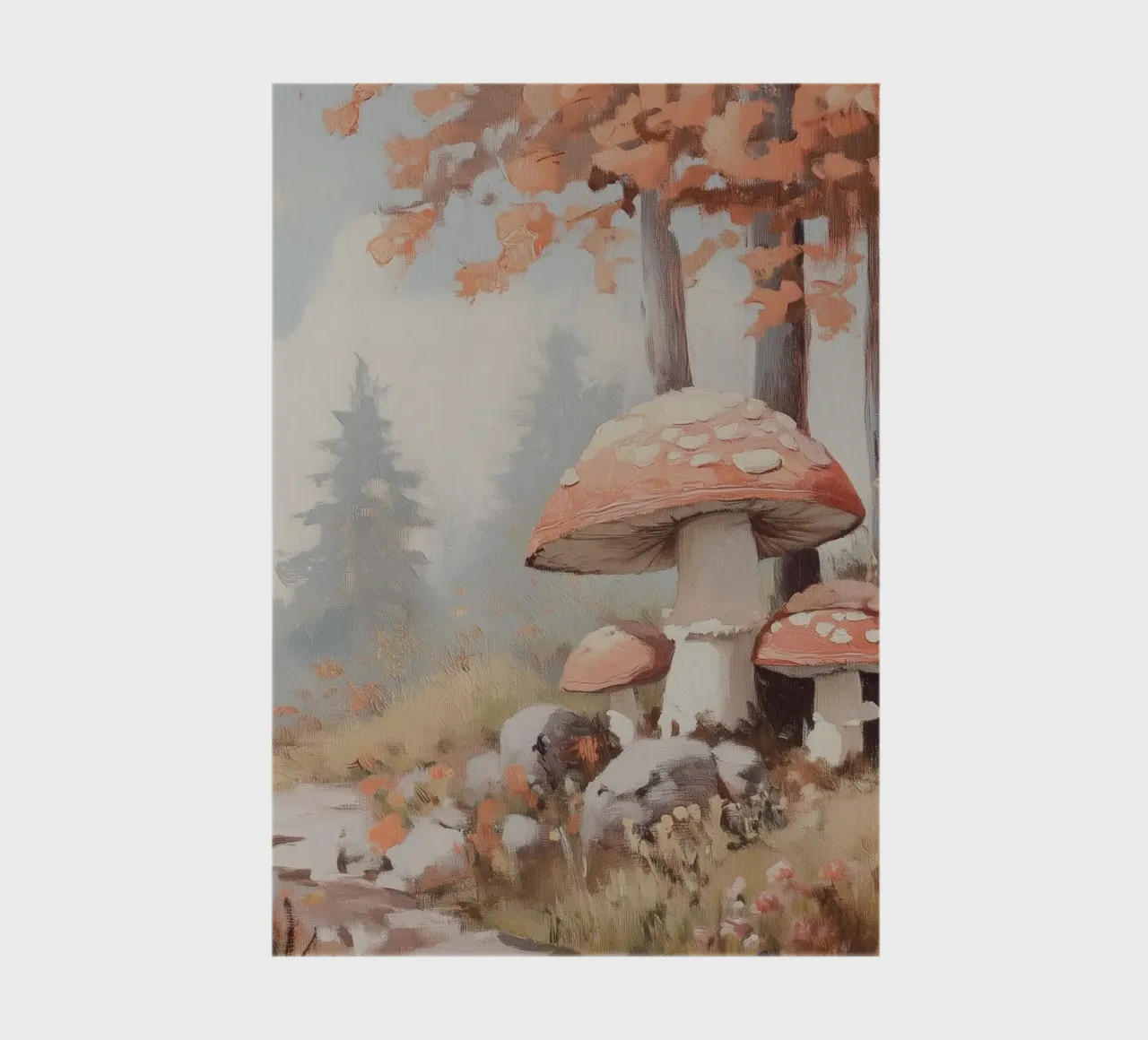 Forest with Enchanting Mushrooms notebook by Melloi Art Print