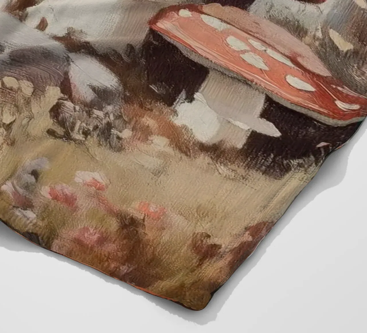 Foresta con funghi incantevoli coperta in pile da Melloi Art Print