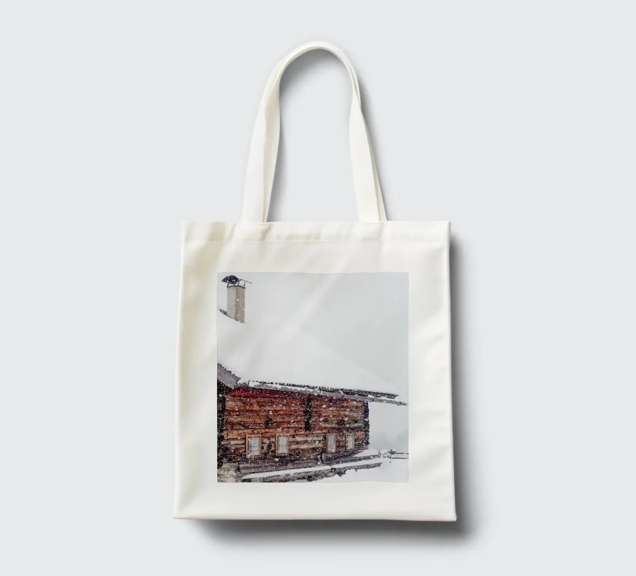 Capanna di neve in inverno design natura borsa in juta da Whole©