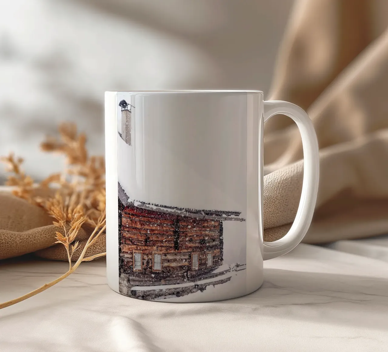 Capanna di neve in inverno design natura tazza in ceramica da Whole©