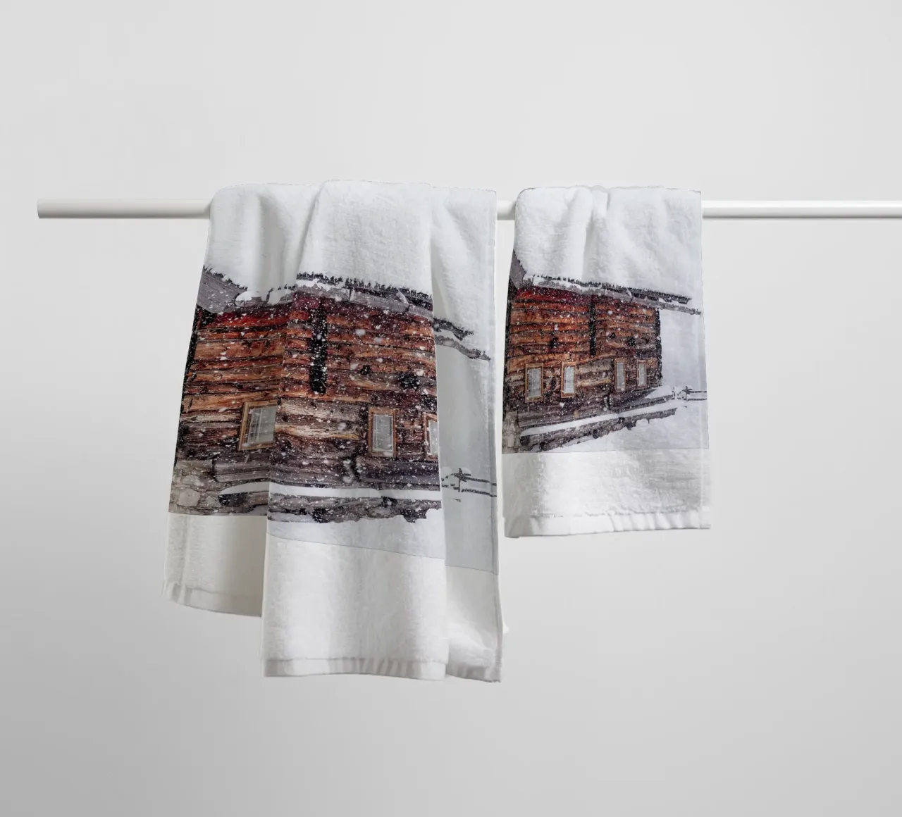 Capanna di neve in inverno design natura asciugamano da bagno da Whole©