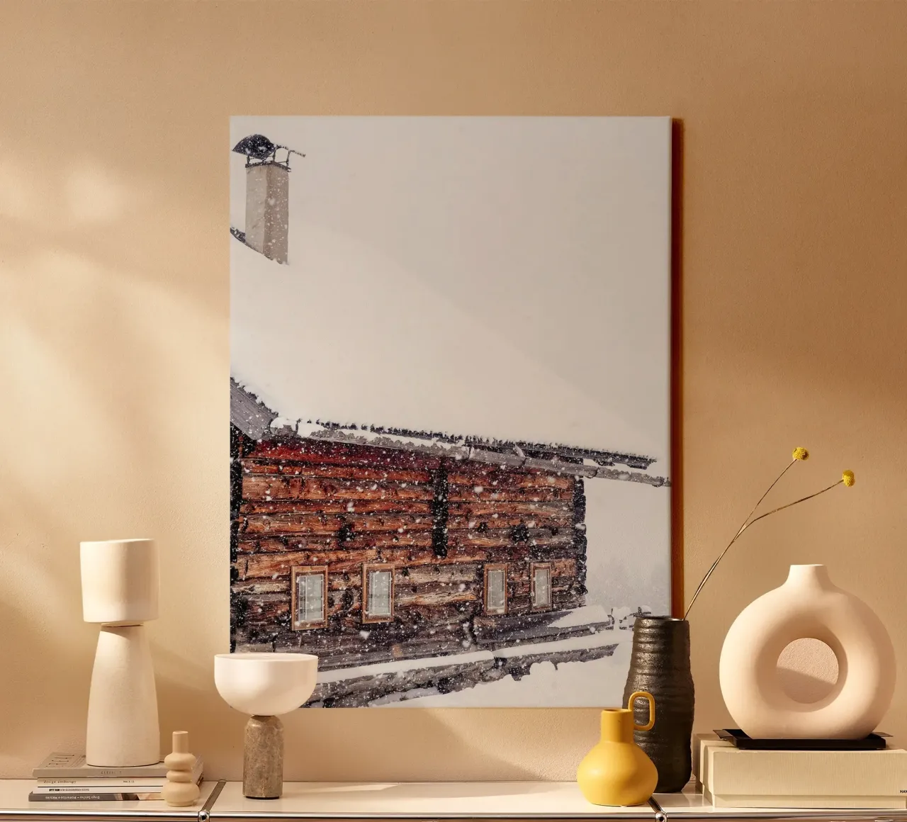 Sneeuwhut in winters natuurontwerp canvas van Whole©