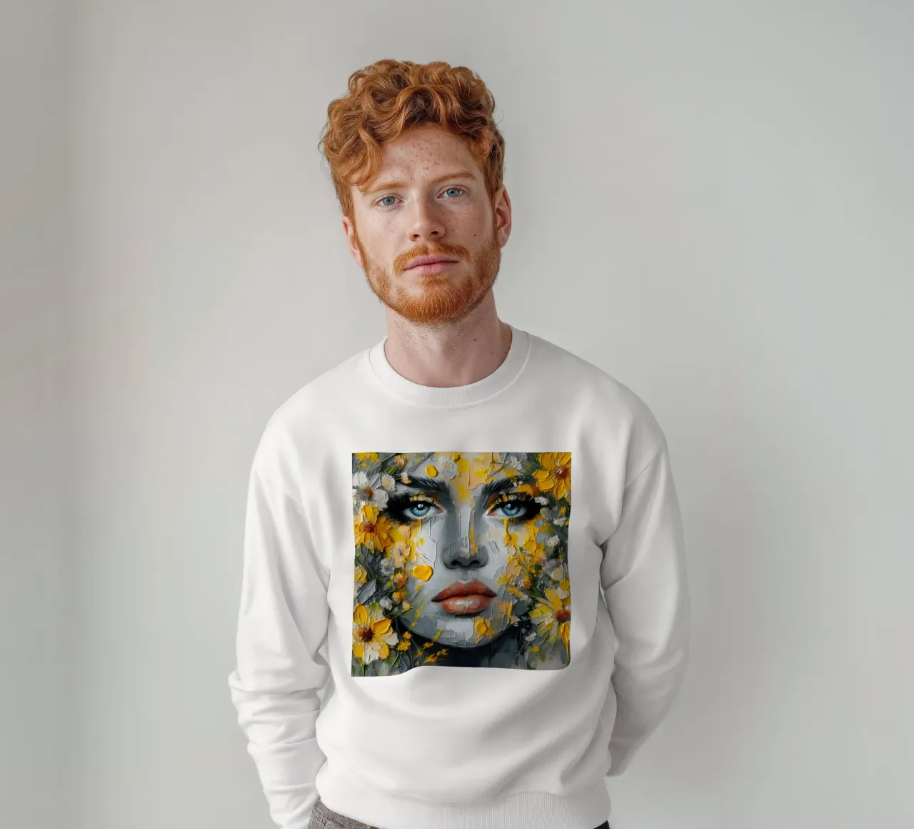 Ritratto di fiori gialli e arancioni felpa da ARTOMATIC