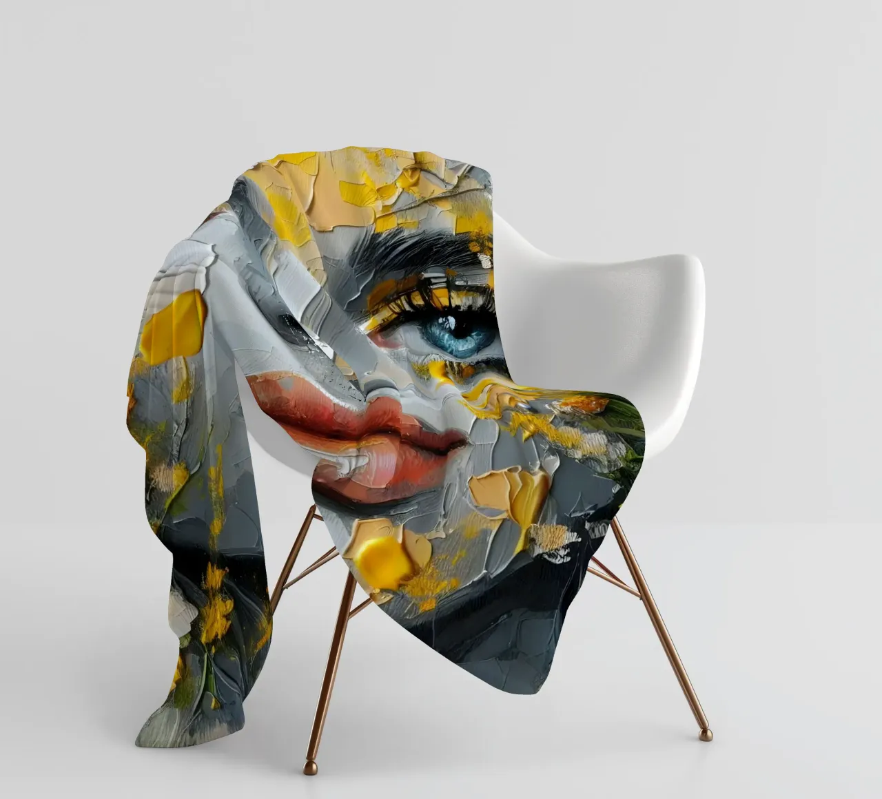 Ritratto di fiori gialli e arancioni coperta in pile da ARTOMATIC