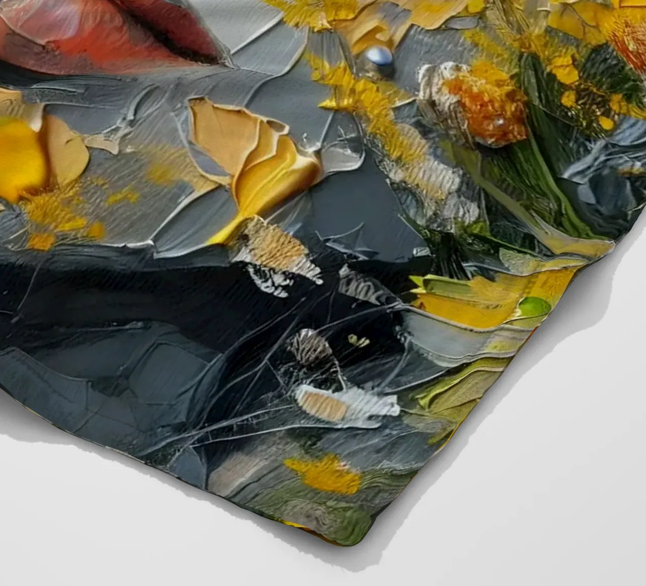 Ritratto di fiori gialli e arancioni coperta in pile da ARTOMATIC