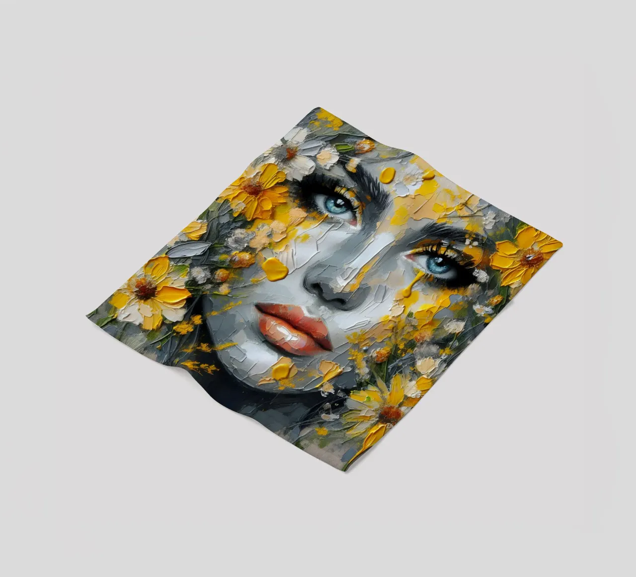 Ritratto di fiori gialli e arancioni coperta in pile da ARTOMATIC
