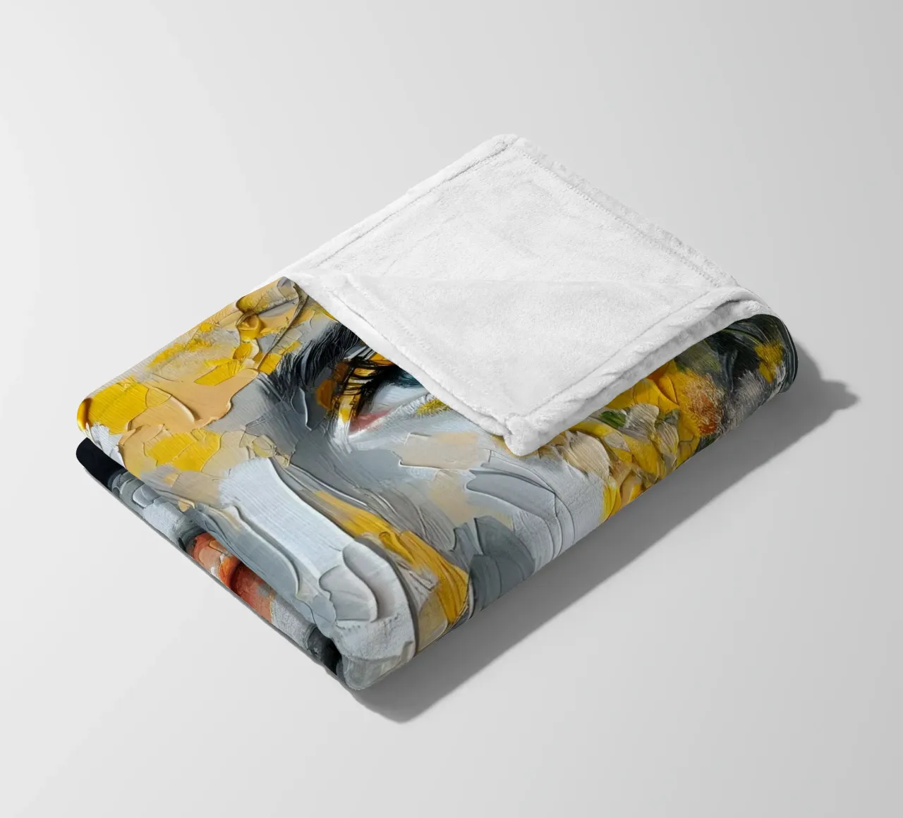 Ritratto di fiori gialli e arancioni coperta in pile da ARTOMATIC