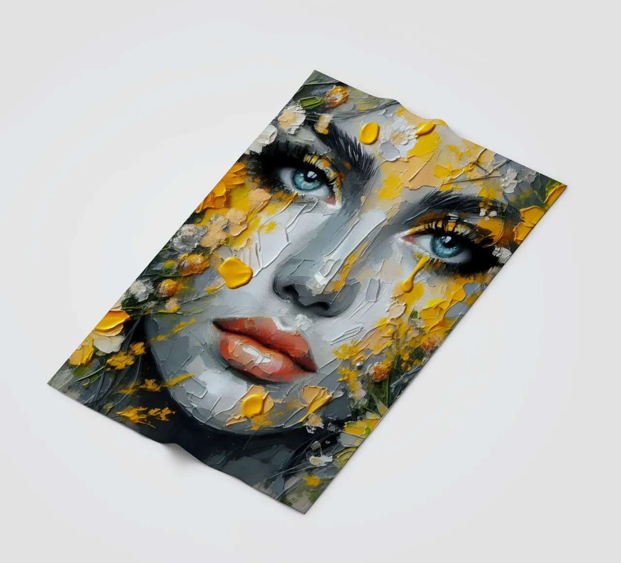 Ritratto di fiori gialli e arancioni coperta in pile da ARTOMATIC