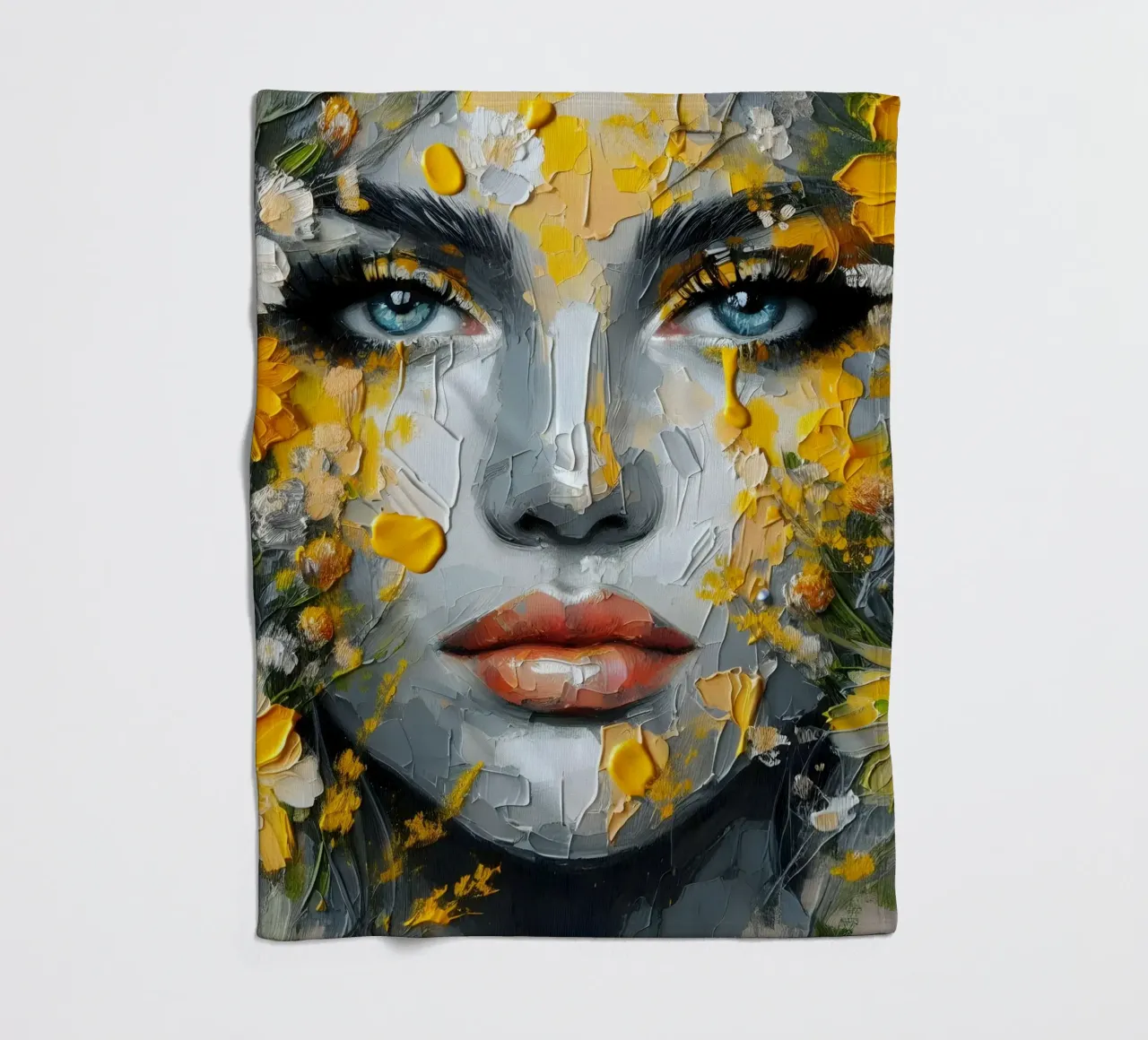 Ritratto di fiori gialli e arancioni coperta in pile da ARTOMATIC
