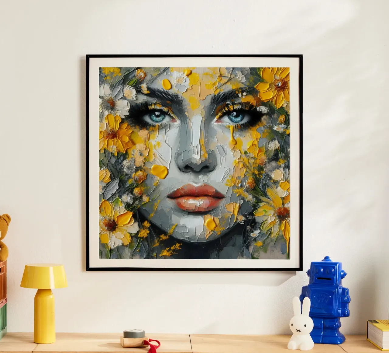 Ritratto di fiori gialli e arancioni carta hahnemühle da ARTOMATIC