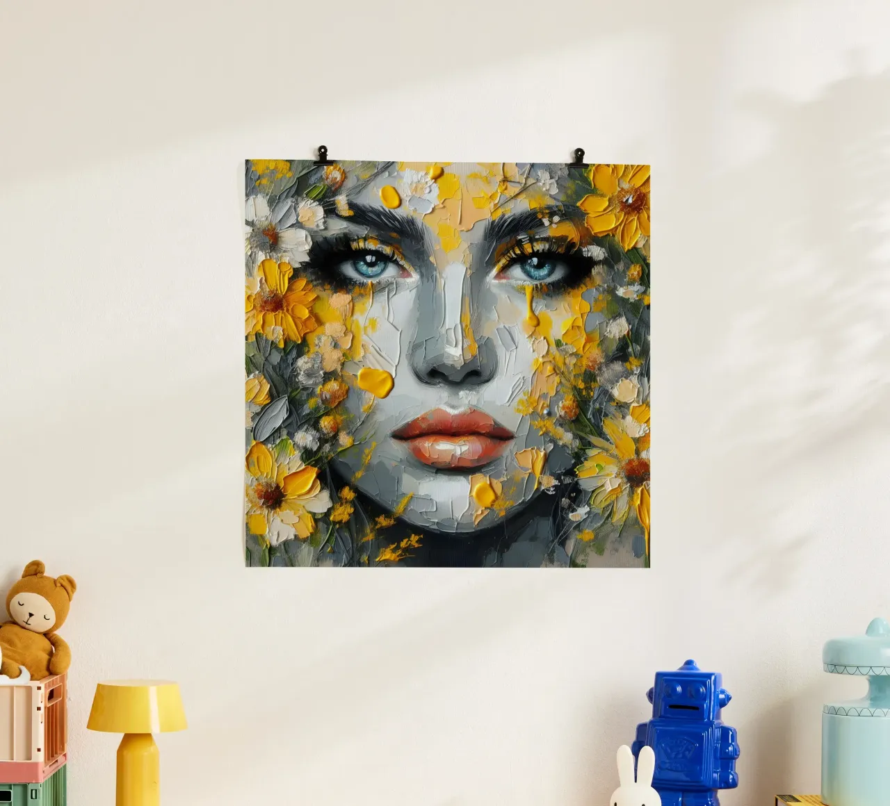 Ritratto di fiori gialli e arancioni carta hahnemühle da ARTOMATIC