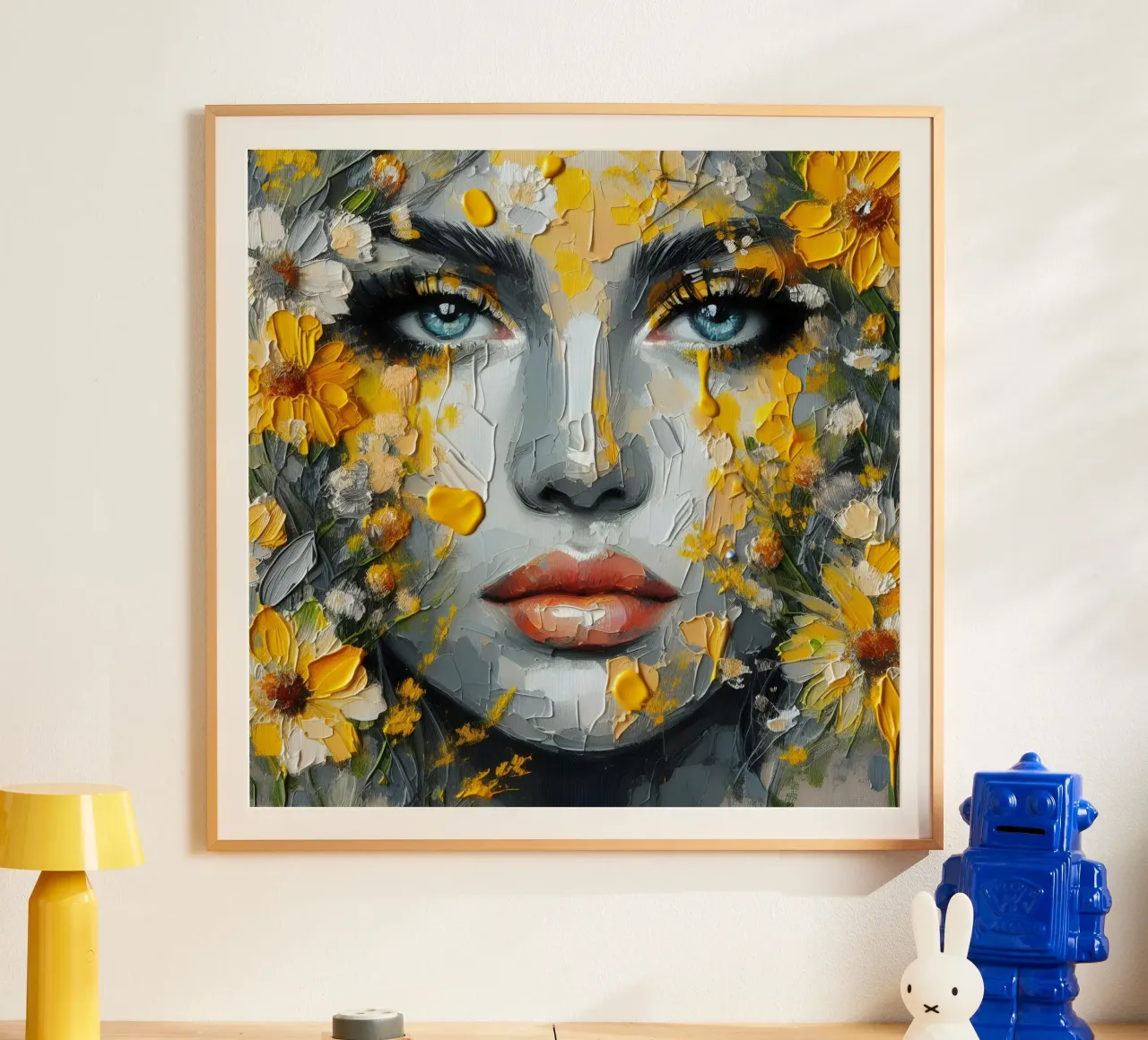 Ritratto di fiori gialli e arancioni carta hahnemühle da ARTOMATIC