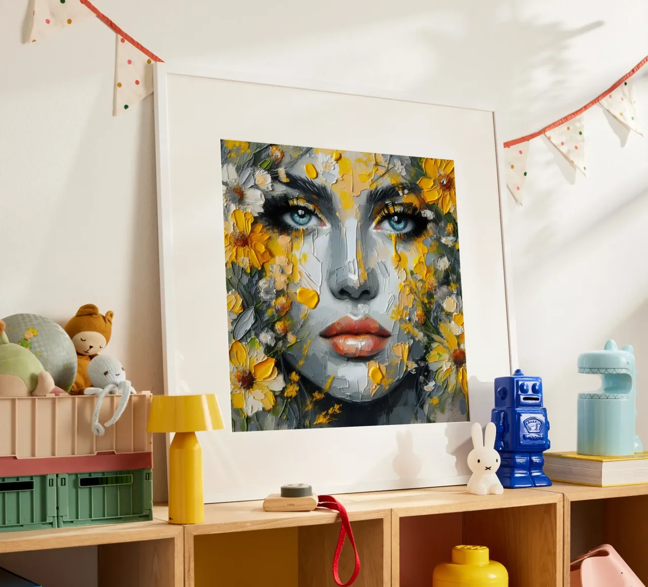 Ritratto di fiori gialli e arancioni carta hahnemühle da ARTOMATIC