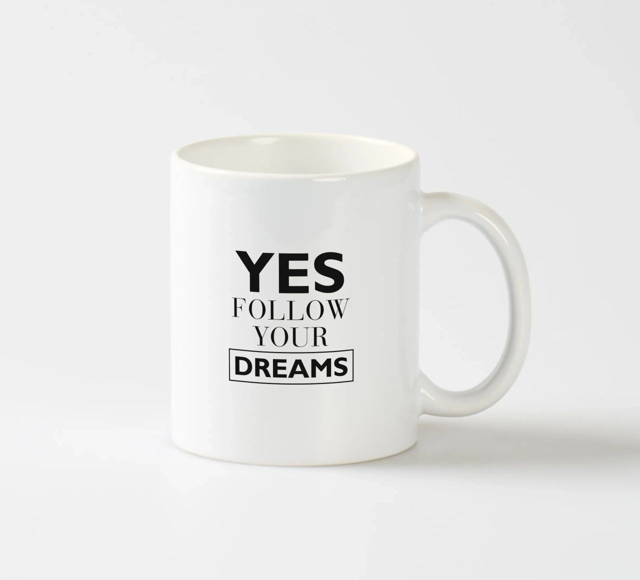 YES FOLLOW YOUR DREAMS tazza in ceramica da Meridian Design