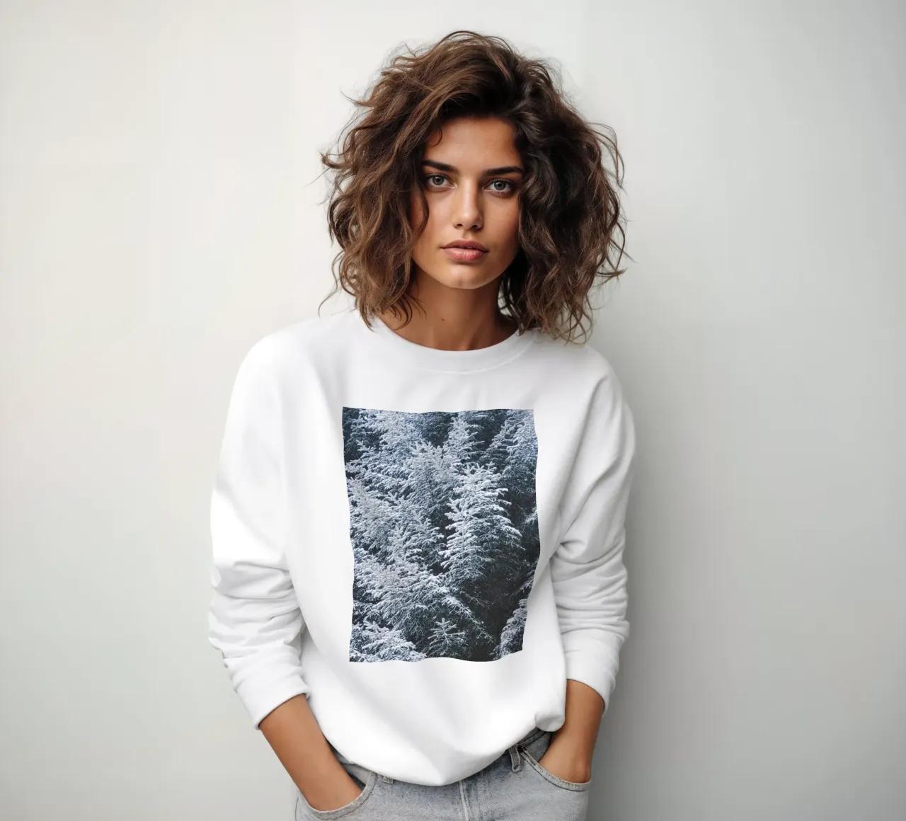 Abeti innevati design naturalistico felpa da Whole©