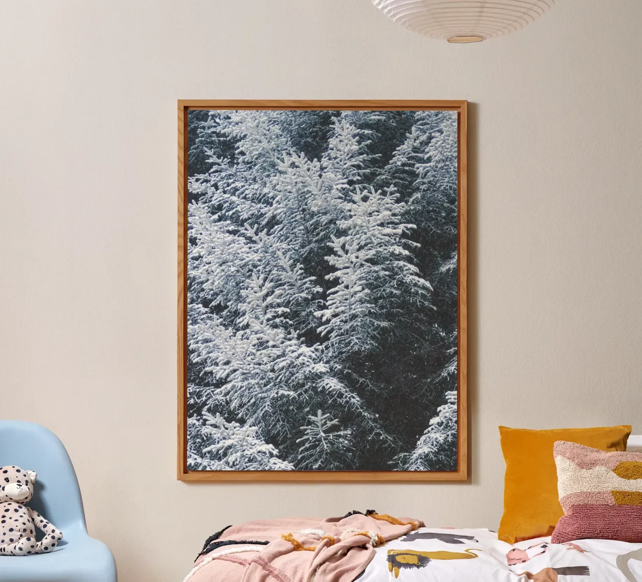 Abeti innevati design naturalistico alluminio dibond da Whole©