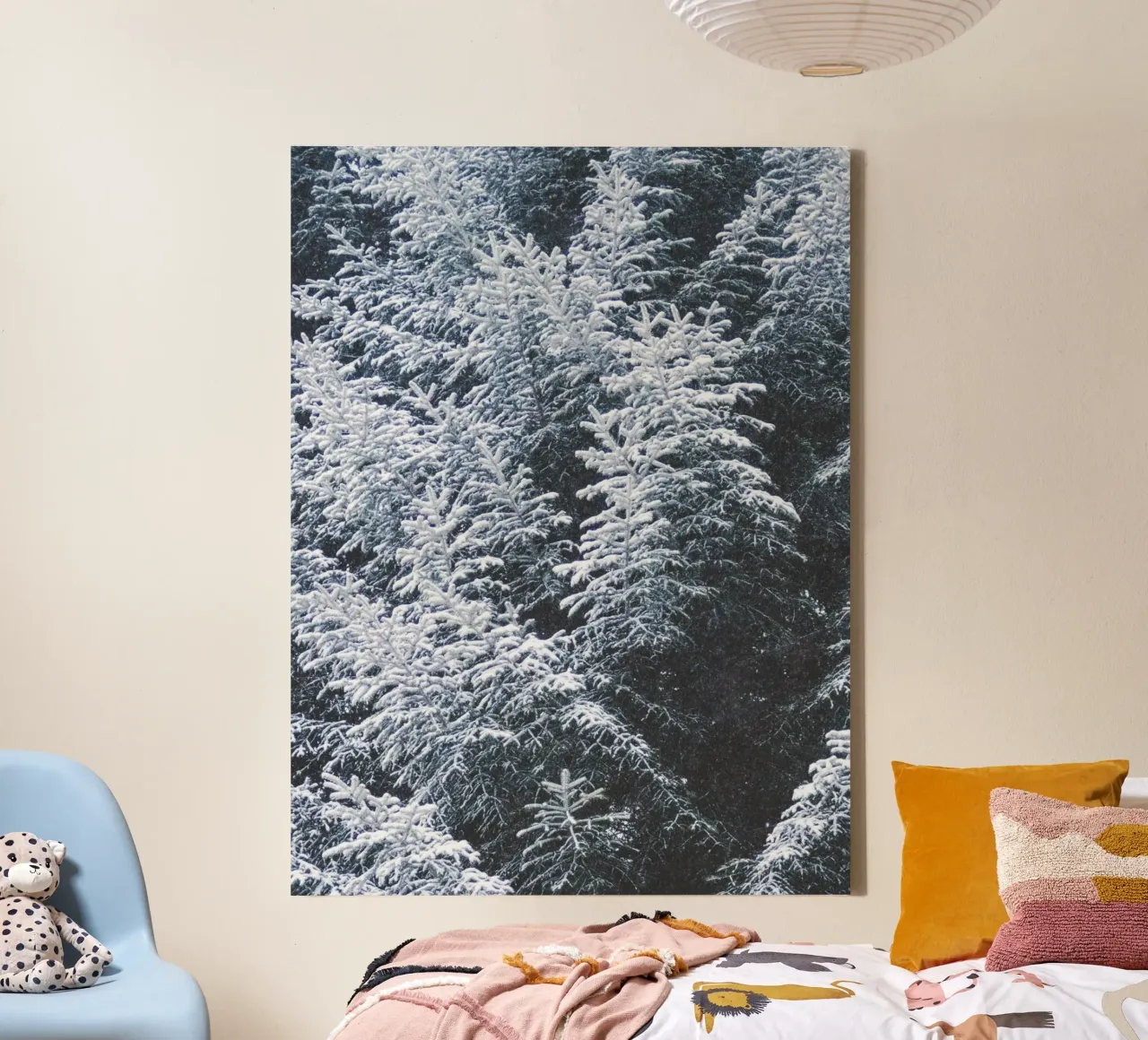 Snow-covered fir trees nature design canvas by Whole©