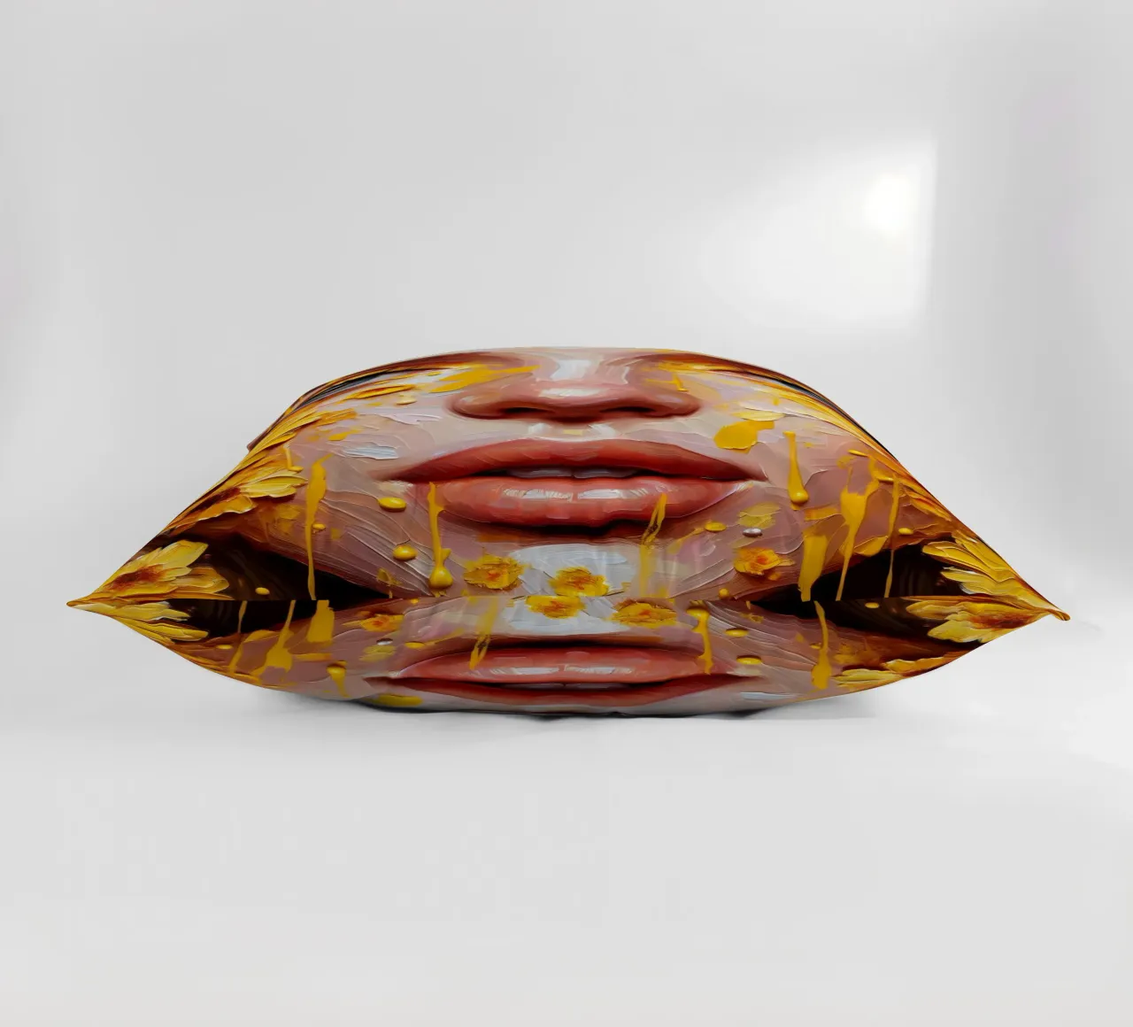 Portrait d'une fleur jaune coussin de ARTOMATIC