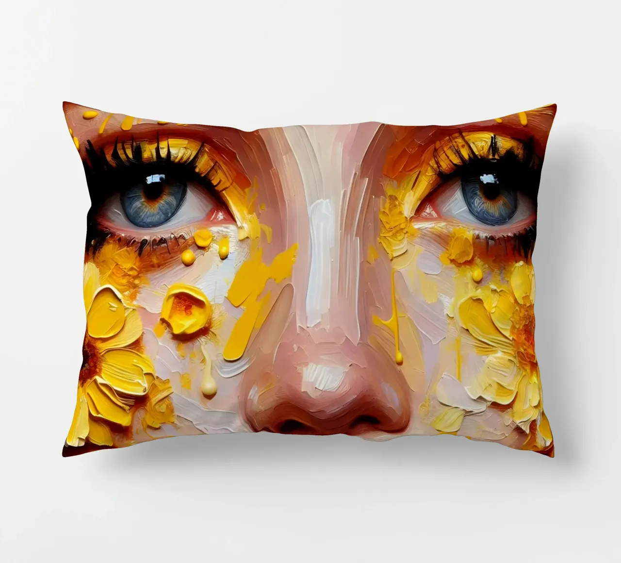 Portrait d'une fleur jaune coussin de ARTOMATIC