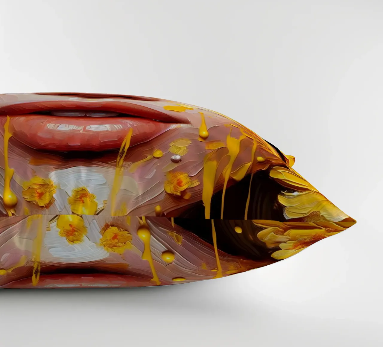 Portrait d'une fleur jaune coussin de ARTOMATIC