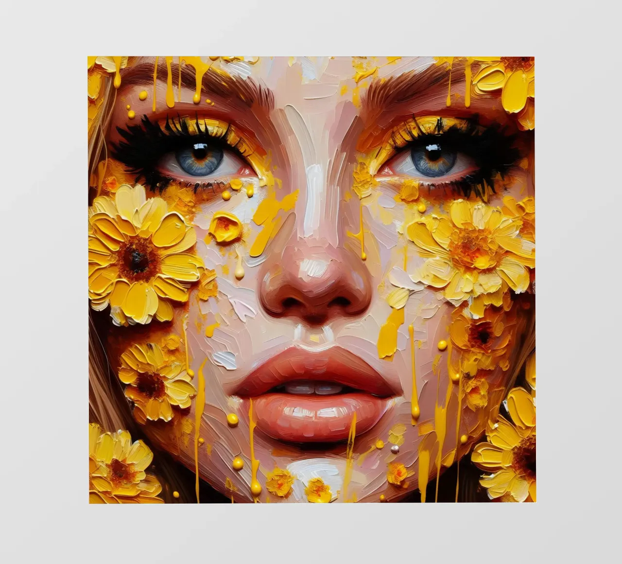 Portrait d'une fleur jaune bâche pvc de ARTOMATIC
