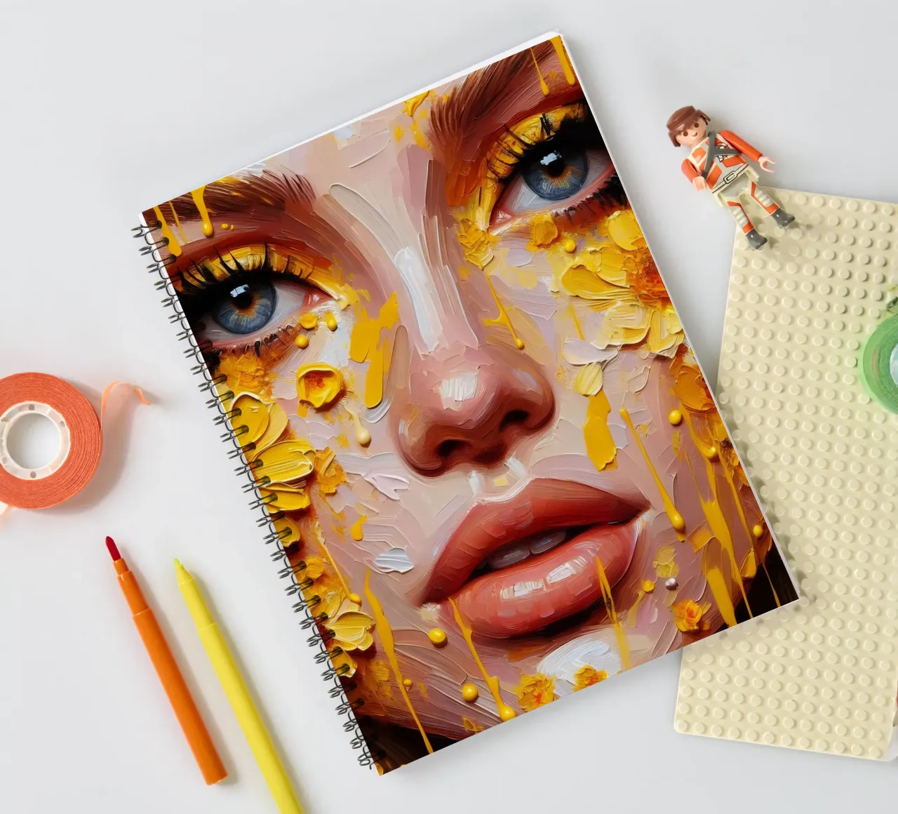 Portrait d'une fleur jaune carnet à spirale de ARTOMATIC