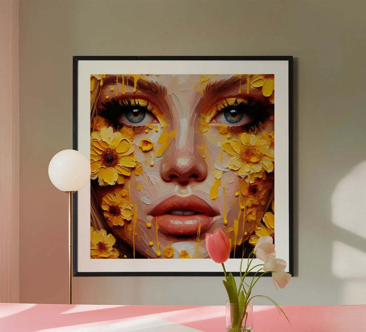 Portrait d'une fleur jaune hahnemühle de ARTOMATIC