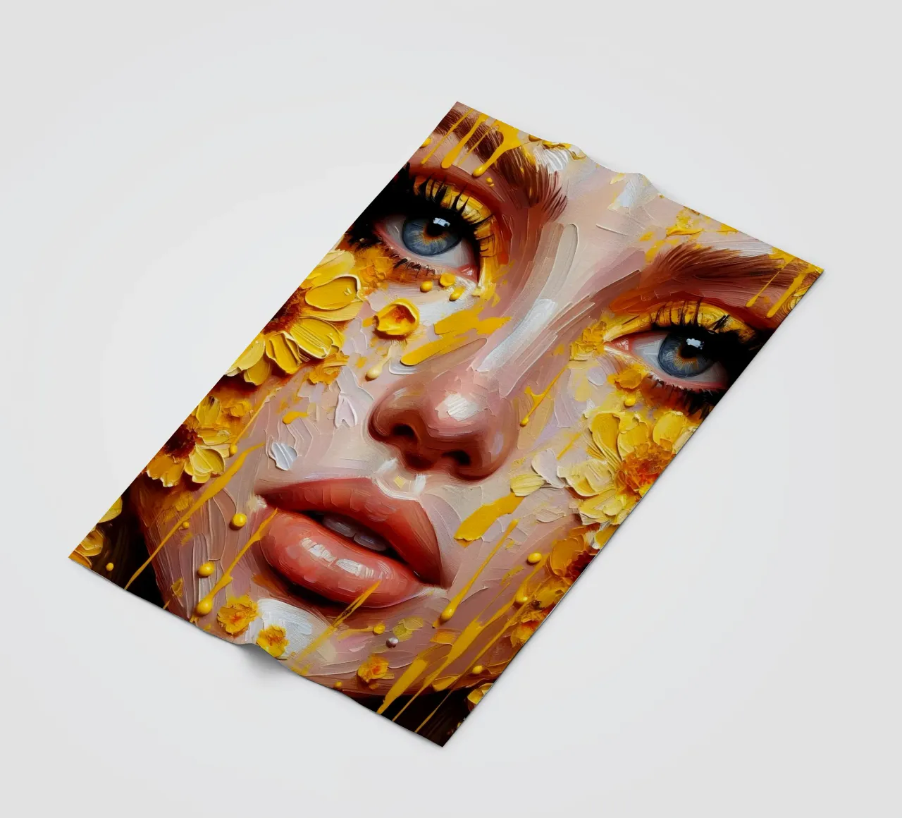 Portrait d'une fleur jaune plaid polaire de ARTOMATIC