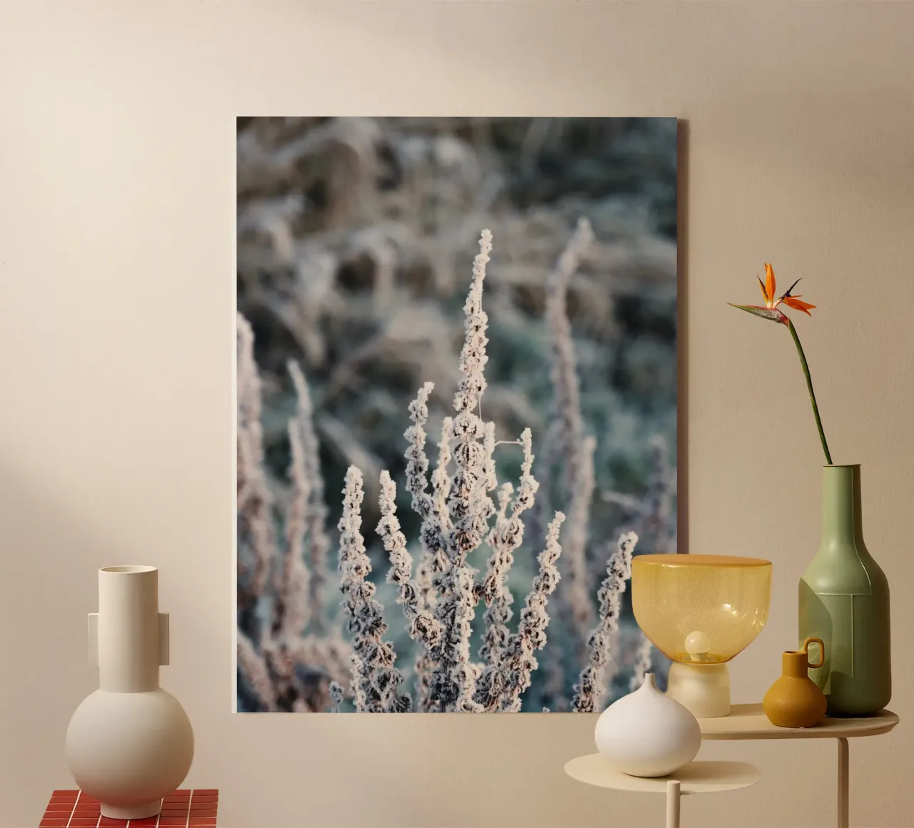 Frosty plants Winter art Leinwand von Whole©