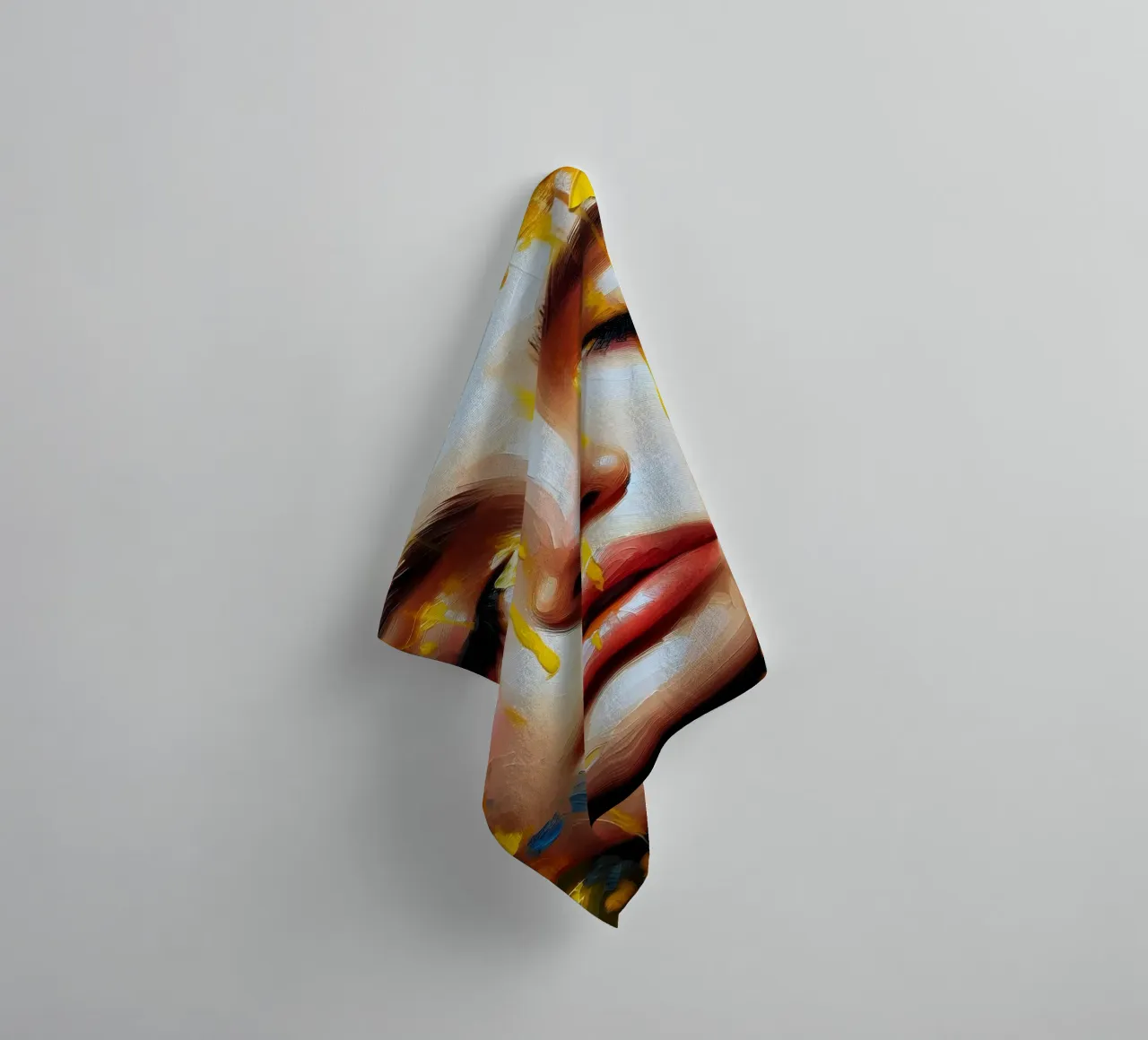 Portrait d'une fleur jaune et bleue serviette de bain de ARTOMATIC
