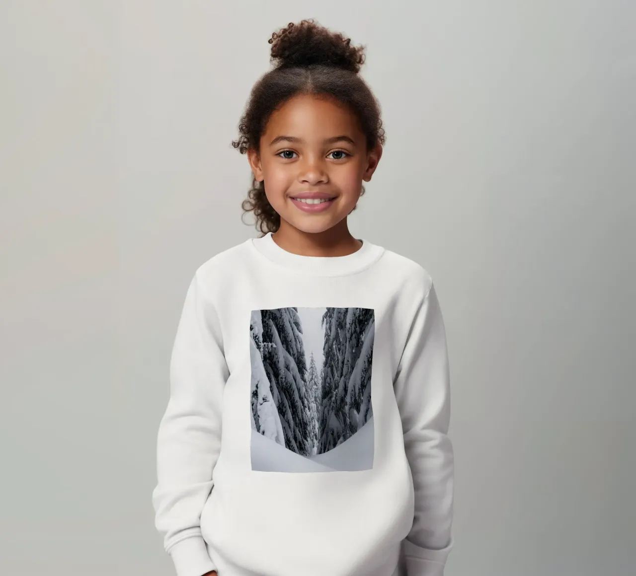 Winter forest trail nature design kids sweatshirt by Whole©