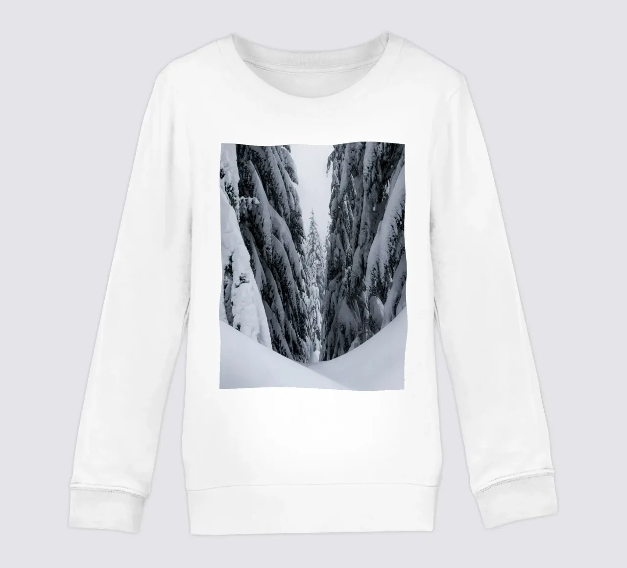Winter forest trail nature design kids sweatshirt by Whole©